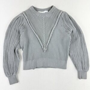 IRO Anyah Pointelle Sweater Pullover Size S Womens Gray
